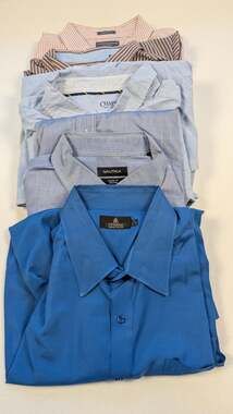 Lot 5 2XL Men's Long Sleeve Dress Shirts Vittorino Nautica Chaps Izod Saddlebred